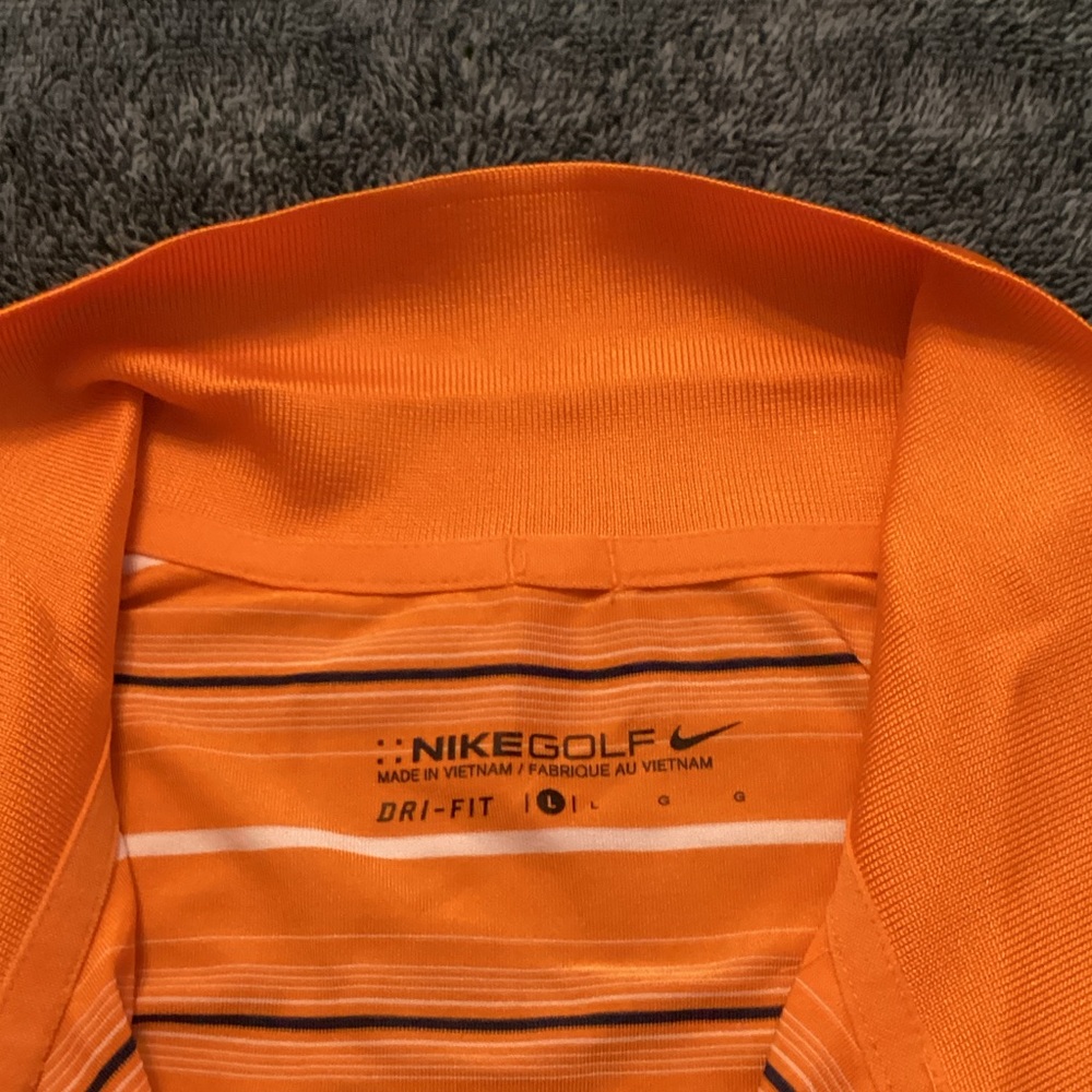 Nike Golf Orange Striped Polo